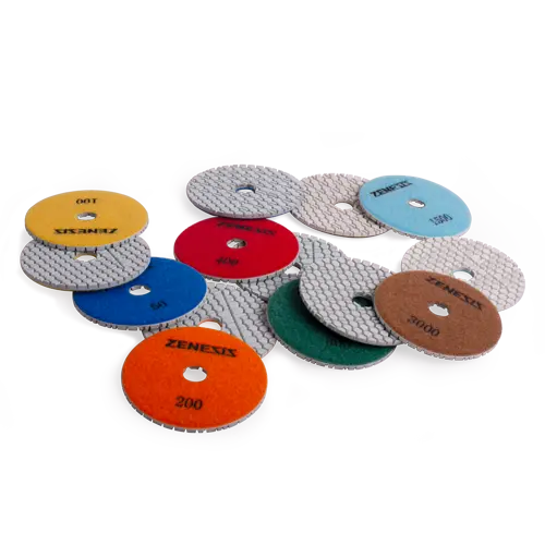 Zenesis Hybrid White Resin Polishing Pads for Balanced Cut and Finish