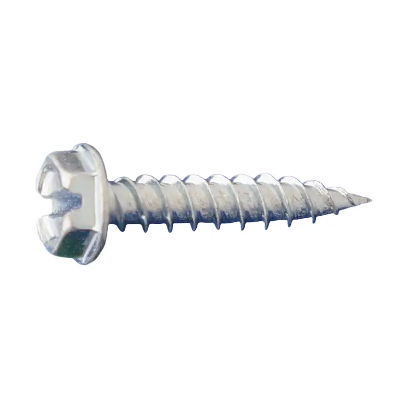 Zinc-Plated Slotted Hex Washer Head Needle Point Screws – 5/16″ Size