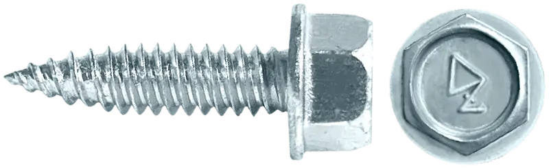 Zinc-Plated Unslotted Hex Washer Head Zip Ultra-Sharp Point Screws