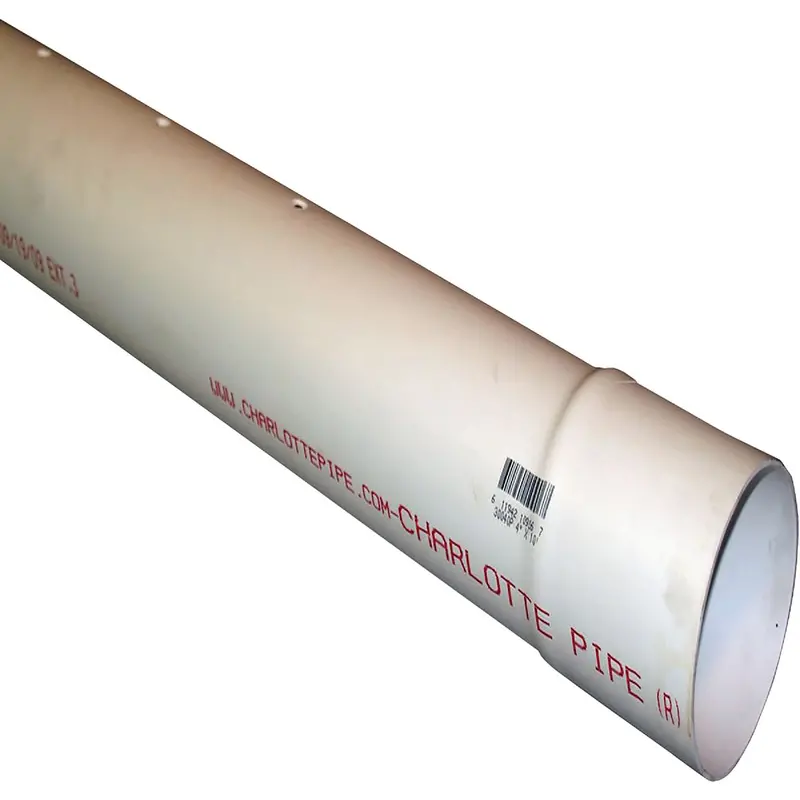 Charlotte Pipe 4-Inch Perforated Pvc Drain Pipe – 10-Foot Bell-End Sewer Tube (3-Row Perforation) 1