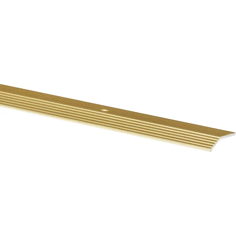 Do It Best Satin Gold Aluminum Carpet Trim – 1.375" X 36", Wide Fluted Edge Transition Strip 1