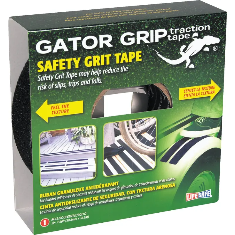 Gator Grip Anti-Slip Safety Tape – 2-Inch Wide × 60-Foot Roll With Grit Surface 1