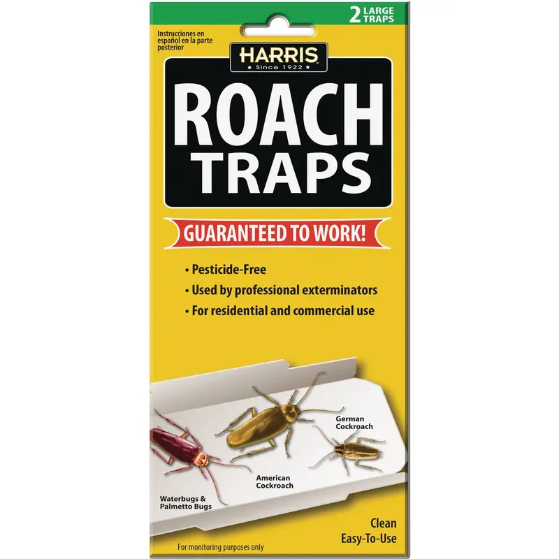 Harris Indoor Roach Trap – 2-Pack Sticky Bait Stations 1