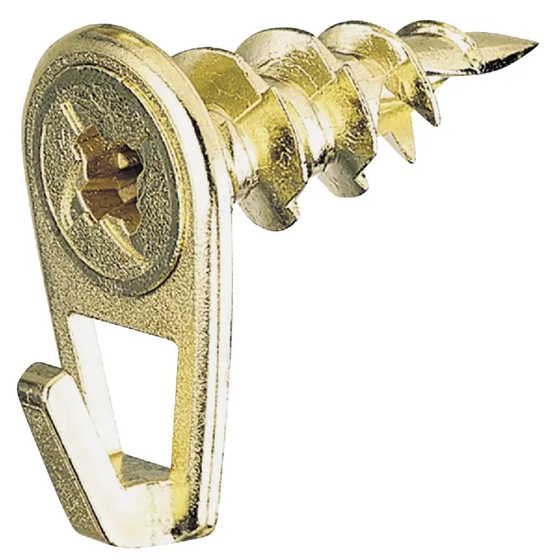 Hillman 50-Lb. Brass Self-Drilling Picture Hanger Kit – Anchor Wire Style (2-Pack) 1