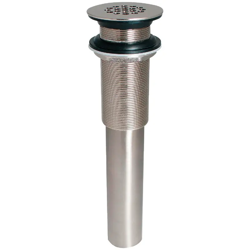 Keeney Universal Bathroom Sink Drain – 1-1/4-Inch Brushed Nickel Open Grid Assembly 1