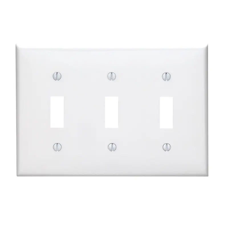 Leviton 3-Gang Toggle Switch Wall Plate – Thermoplastic Nylon, Matte White Finish 1