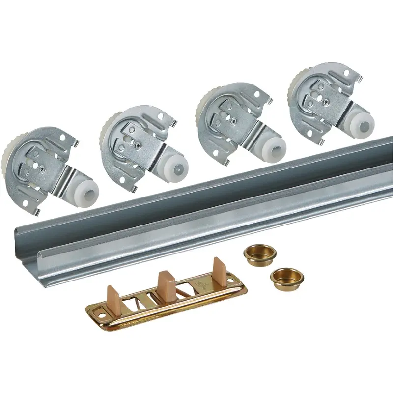 National 60-Inch Bypass Sliding Door Track Hardware Kit 1