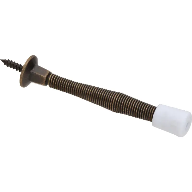 National Antique Brass Spring-Loaded Door Stop – 7.5-Inch Heavy-Duty Design 1
