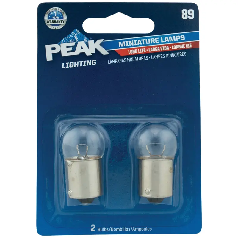 Peak Mini 13V Automotive Bulb – Incandescent, Bright White, 2-Count 1
