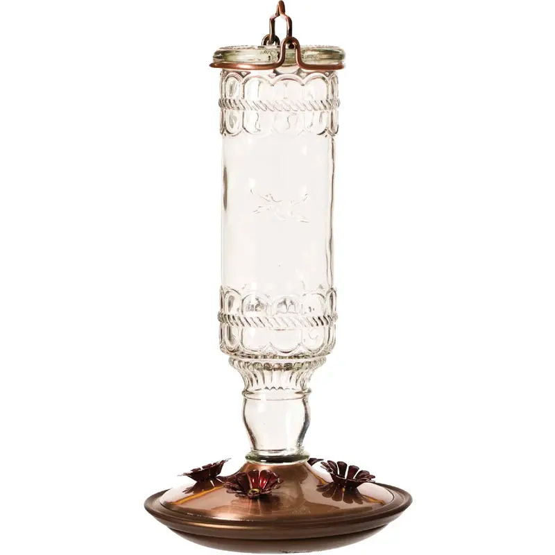 Perky-Pet Antique-Style Glass Hummingbird Feeder – 10-Ounce Capacity With Clear Bottle 1
