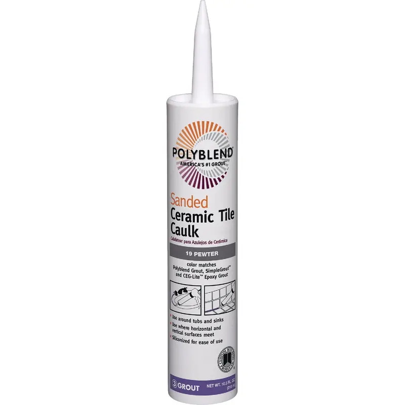 Polyblend Sanded Ceramic Tile Caulk – Pewter Shade, 10.5 Oz. Tube 1