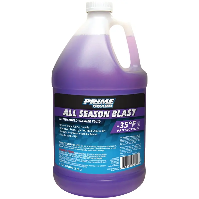 Prime Guard All-Season Blast Windshield Washer Fluid – 1 Gallon, -35°F Rated De-Icer Formula 1