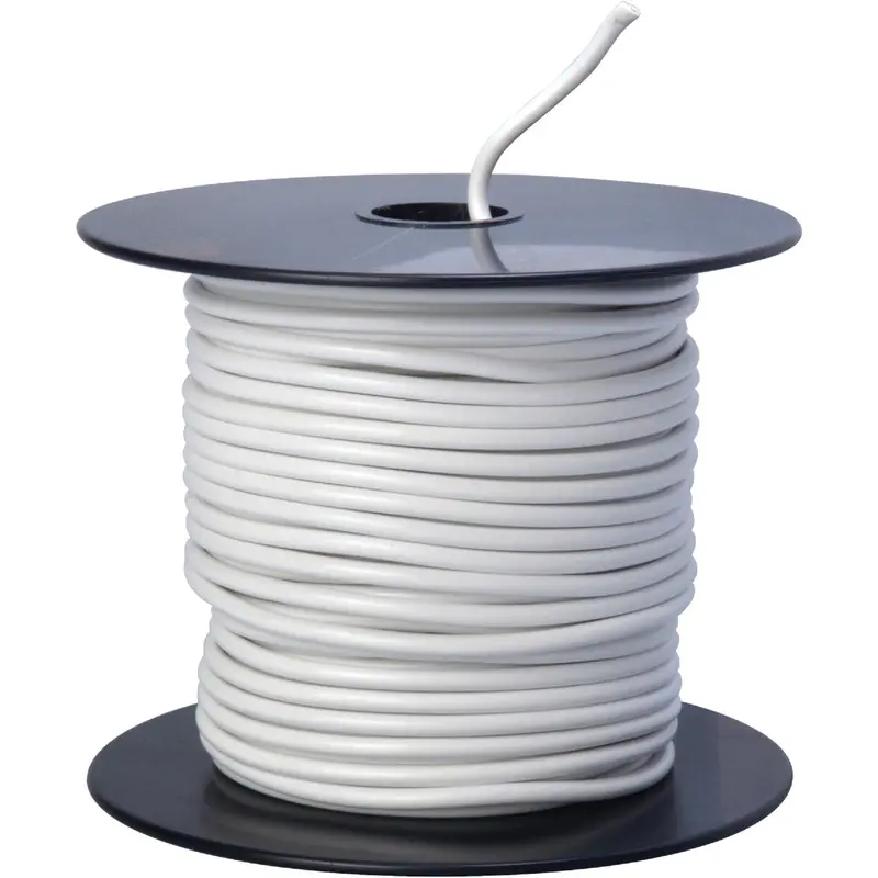 Road Power 100-Foot 14-Gauge Pvc-Coated Primary Wire – White Electrical Cable 1
