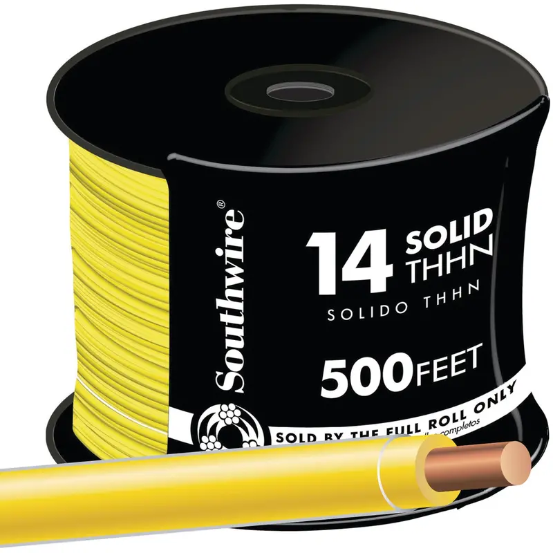 Southwire 500-Foot Spool Of 14 Awg Solid Yellow Thhn Electrical Wire 1